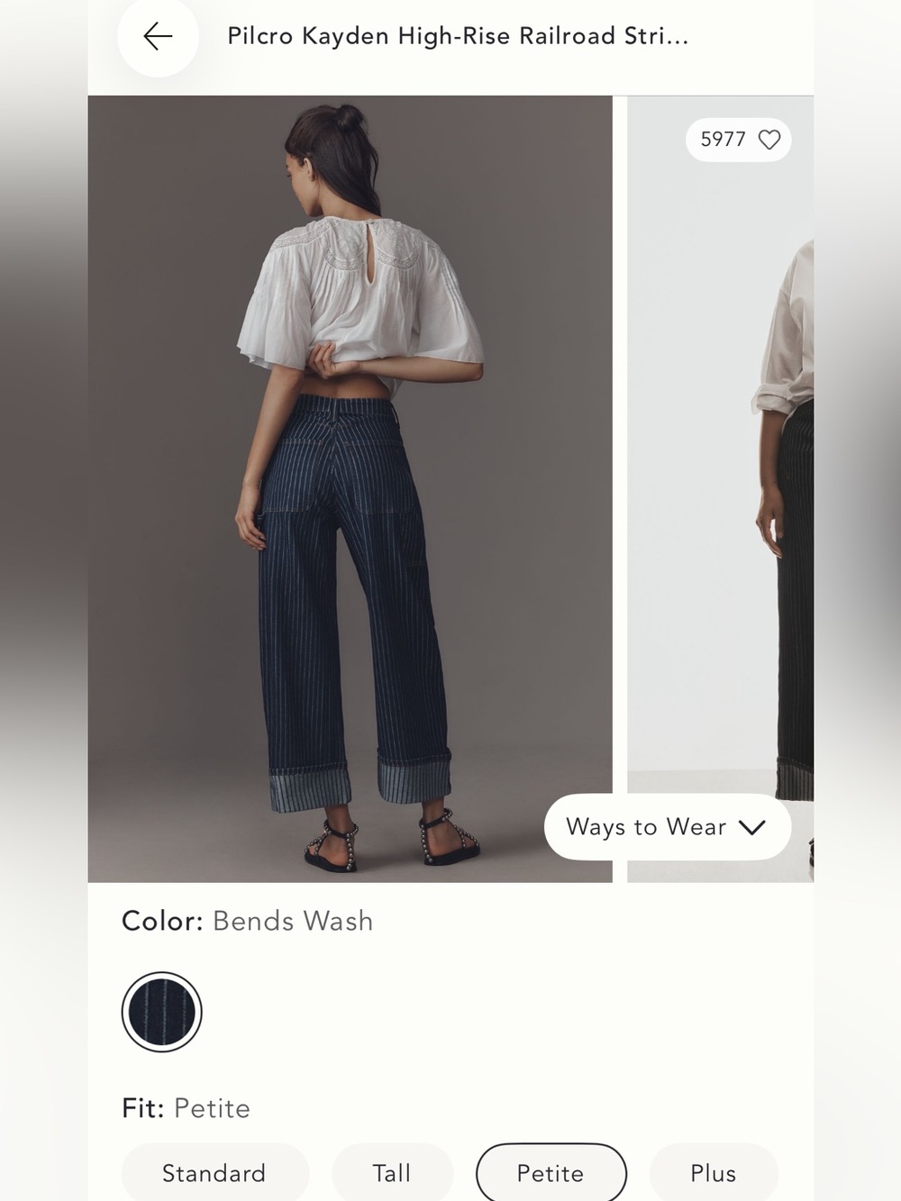 NWT PILCRO ANTHROPOLOGIE RAILROAD KAYDEN CARPENTER JEANS. SIZE 28 PETITE. - Picture 8 of 10